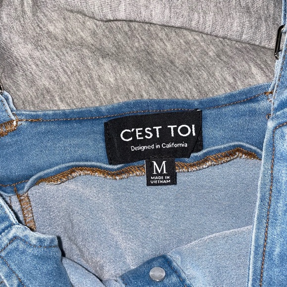 Denim Bodycon Button-Down Dress, M - Picture 3 of 3